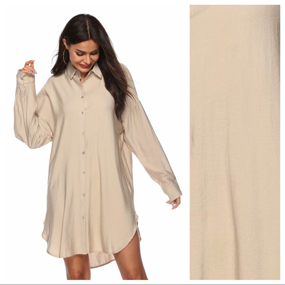 Zara Cream Viscose Flowy Shirt. Size L.